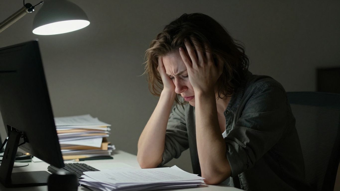 Pessoa estressada com cortisol alto