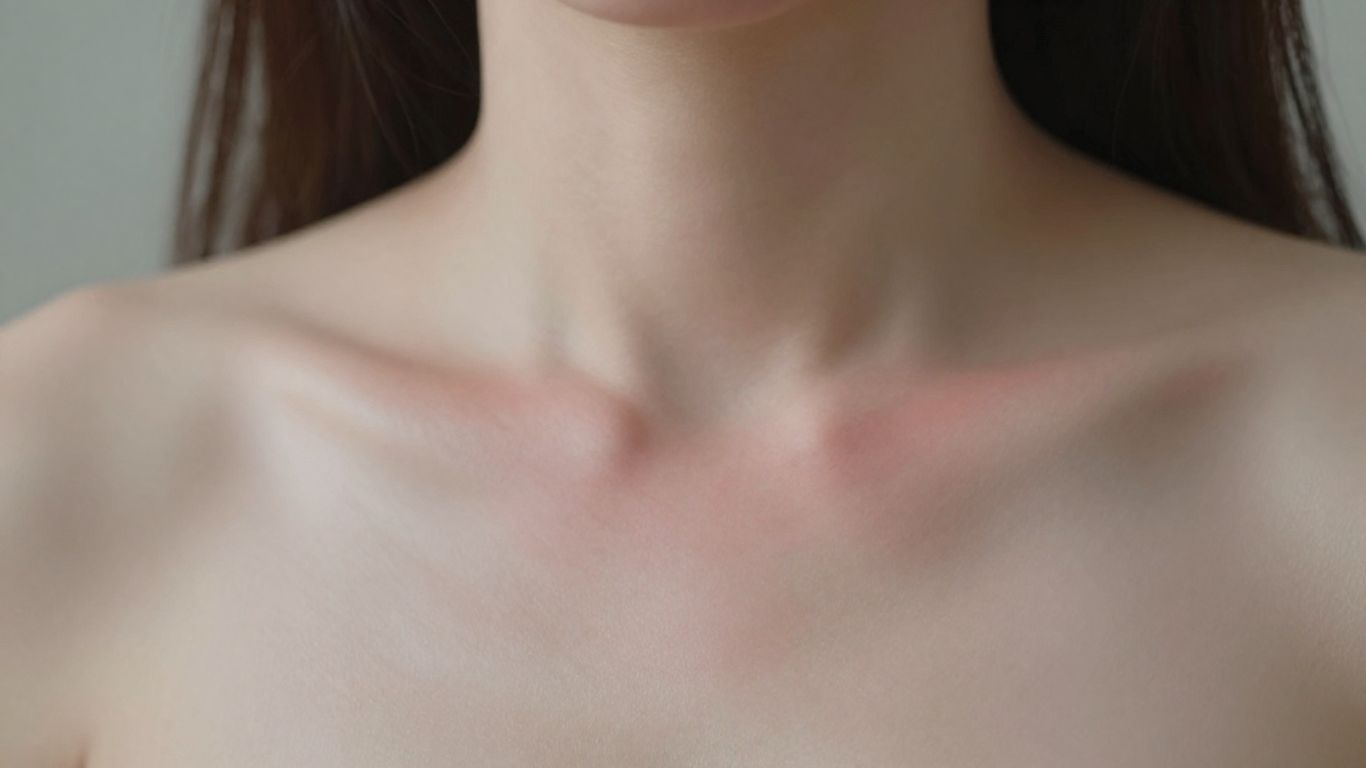 Mulher com desconforto na pele, foco na textura.