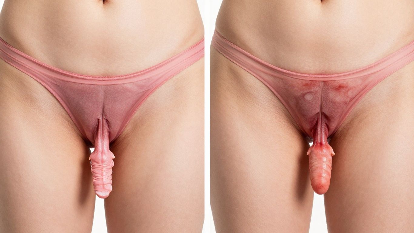 Diferenças visuais entre candidíase e vaginose.